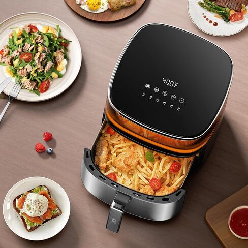 ASZ Digital Air Fryer 6 qt with Window Up - Big Airfryer 6 Presets Preheat Airfry Reheat Bake Roist Broil 400°F Airfrier 85% Oil Less,Nonstick Dishwasher-Safe Parts, Automatic Shutoff in Saudi Arabia