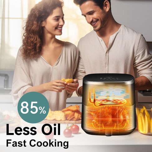 ASZ Digital Air Fryer 6 qt with Window Up - Big Airfryer 6 Presets Preheat Airfry Reheat Bake Roist Broil 400°F Airfrier 85% Oil Less,Nonstick Dishwasher-Safe Parts, Automatic Shutoff in Saudi Arabia