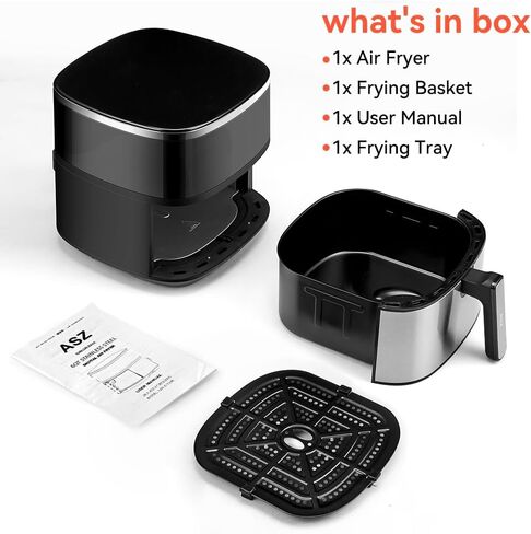 ASZ Digital Air Fryer 6 qt with Window Up - Big Airfryer 6 Presets Preheat Airfry Reheat Bake Roist Broil 400°F Airfrier 85% Oil Less,Nonstick Dishwasher-Safe Parts, Automatic Shutoff in Saudi Arabia