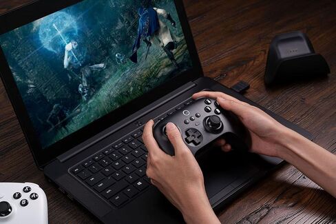 8BitDo Ultimate 2 Bluetooth Controller with TMR Joysticks for Switch, Windows PC, Gaming Controller with Switchable Hall Effect/Tactile Triggers, RGB Fire Ring, Charging Dock,Vibration and Motion control, Black in Saudi Arabia