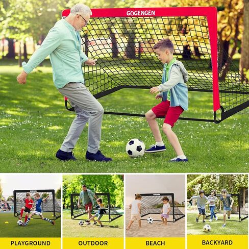 Soccer Goal, 2 of 6x4 Soccer Goals for Backyard with Soccer Net, Soccer Ball, Target, Cones, Soccer Training Equipment for Toddler Kids Youth in Saudi Arabia