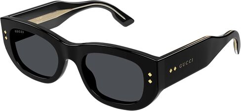 Gucci GG1215S 002 Sunglasses Women's Black/Grey Rectangle Shape 51mm in Saudi Arabia