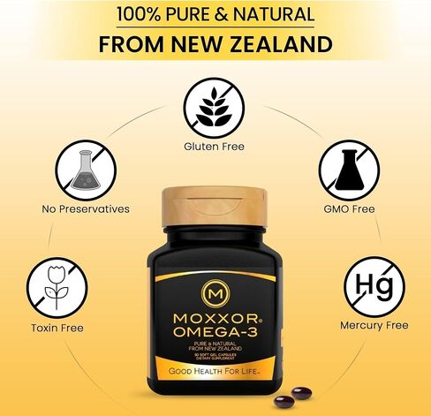 Omega 3 New Zealand Green Lipped Mussel Oil Soft gels for Joint Support and Mobility, Heart & Immune Support, No Fishy Aftertaste, 3-Pack, 180Soft gels, 2-Soft gels Per Day, 90 Day Supply in Saudi Arabia