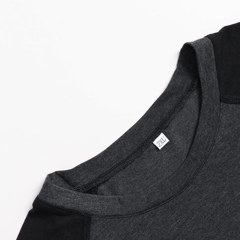 Mens Slim Fit T Shirt Long Sleeve Casual Comfort Raglan Style Breathable in Saudi Arabia