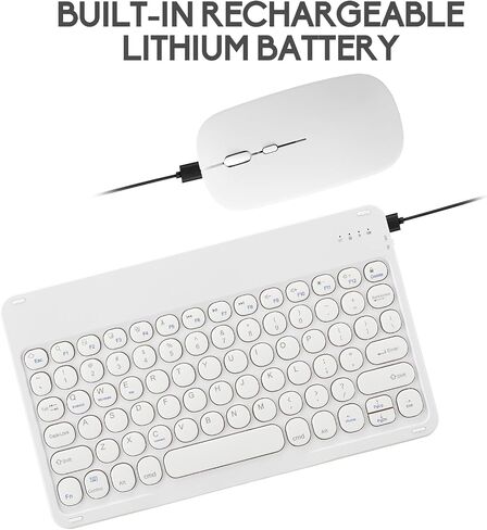 2 Pack Bluetooth Keyboard and Mouse Combo for iPad - Rechargeable Wireless Keyboard & Mouse Compatible with iPad 9th/8th Gen, iPad Pro/Air/Mini, iPhone14/13/12 Pro, Round Keys Green Hill in Saudi Arabia