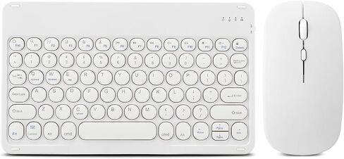 2 Pack Bluetooth Keyboard and Mouse Combo for iPad - Rechargeable Wireless Keyboard & Mouse Compatible with iPad 9th/8th Gen, iPad Pro/Air/Mini, iPhone14/13/12 Pro, Round Keys Green Hill in Saudi Arabia