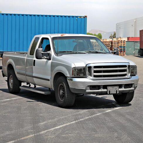 المواصفات المصابيح الأمامية للدخان الأسود للمواصفات D مع شريط LED متوافق مع عام 1999-2004 Ford F-250 ، F-350 ، F-450 Superduty ، 2000-2004 ، مجموعة Left + Head Lights Assembly in Kuwait