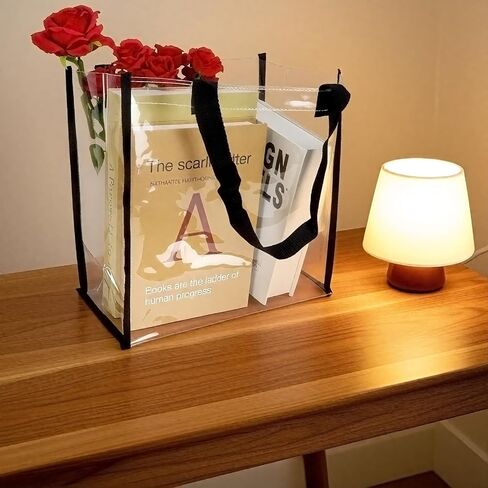 12 x 12 x 6 Inch Clear Tote Bags PVC Plastic Tote Bag With Handles for Work Beach Lunch Sports, Concerts in Saudi Arabia