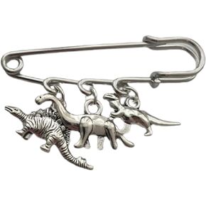 Punk Dinosaur Dangle Pendant Brooch Pin, Tiny Velociraptor Charm Sweater Shawl Clip, Dress Shirt Clip for Man Woman Costume Accessory in Saudi Arabia