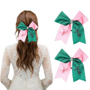 2Pcs Witch Hair Accessories for Women, Pink & Green Witch Merch for Movie Fans, Pink Green Cute Hair Bow Gifts for Musical Theater Fan/Costume Parties(Light Pink) in Kuwait