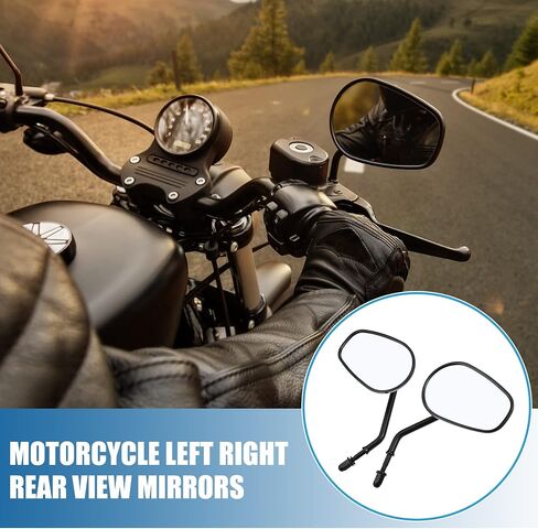 دراجة نارية 8 ملم يمين المرايا الخلفية اليمنى من Harley Davidson Dyna RODER RIDER 1984-2014 سبيكة الألومنيوم أسود (مجموعة من 2) in Saudi Arabia