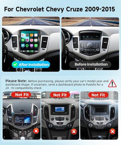 ستيريو راديو السيارة 2G+64G لسيارة شيفروليه تشيفي كروز J300 2009-2014 مع CarPlay/Android Auto، 9.7 بوصة Android 13 شاشة تعمل باللمس GPS Navi WiFi Bluetooth Mirror Link SWC HD كاميرا احتياطية in Saudi Arabia