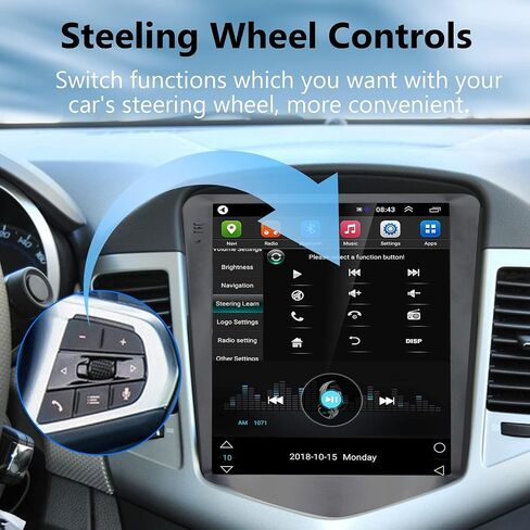 ستيريو راديو السيارة 2G+64G لسيارة شيفروليه تشيفي كروز J300 2009-2014 مع CarPlay/Android Auto، 9.7 بوصة Android 13 شاشة تعمل باللمس GPS Navi WiFi Bluetooth Mirror Link SWC HD كاميرا احتياطية in Saudi Arabia