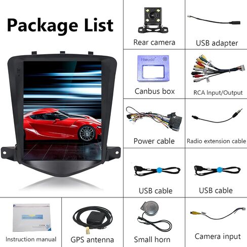 ستيريو راديو السيارة 2G+64G لسيارة شيفروليه تشيفي كروز J300 2009-2014 مع CarPlay/Android Auto، 9.7 بوصة Android 13 شاشة تعمل باللمس GPS Navi WiFi Bluetooth Mirror Link SWC HD كاميرا احتياطية in Saudi Arabia