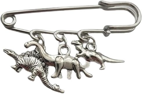 Punk Dinosaur Dangle Pendant Brooch Pin, Tiny Velociraptor Charm Sweater Shawl Clip, Dress Shirt Clip for Man Woman Costume Accessory in Saudi Arabia