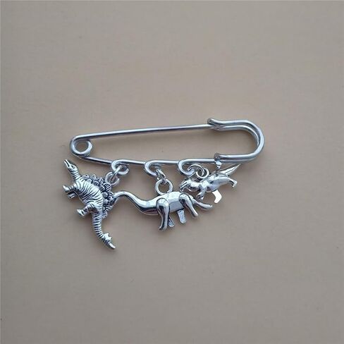 Punk Dinosaur Dangle Pendant Brooch Pin, Tiny Velociraptor Charm Sweater Shawl Clip, Dress Shirt Clip for Man Woman Costume Accessory in Saudi Arabia