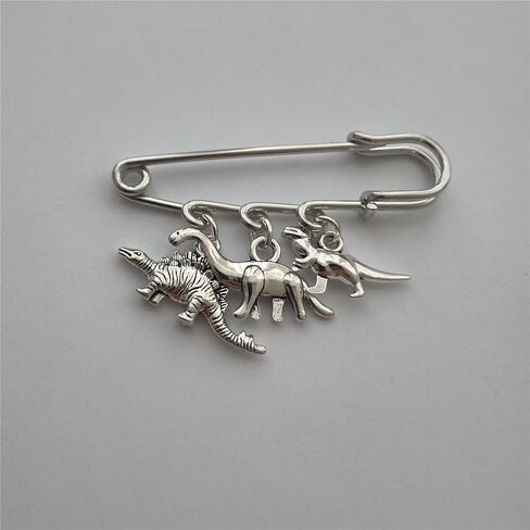 Punk Dinosaur Dangle Pendant Brooch Pin, Tiny Velociraptor Charm Sweater Shawl Clip, Dress Shirt Clip for Man Woman Costume Accessory in Saudi Arabia