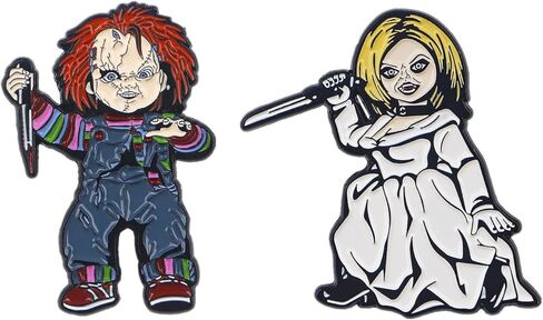 2pcs أفلام تلفزيونية رعب هالوين دبابيس ، دبوس معدني للنساء ، الرجال in Kuwait