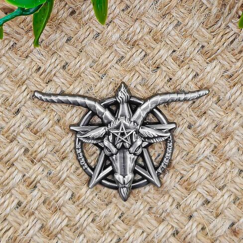 Baphomet Head Goat God Deity Enamel Pin - Gothic Series - Enamel Lapel Pin - Plated Badge for Clothing, Bags, and Lanyards in Saudi Arabia