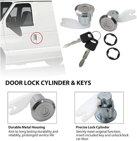 2 Sets of Door Lock Cylinder and Keys Set Repl.#F2UZ1522050A for Ford Explorer 1991-1995 US in Saudi Arabia