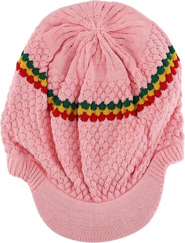 Rastafarian Dreadlock Knit Oversized Slouch Cotton Visored Beanie in Saudi Arabia