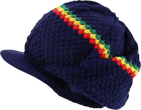 Rastafarian Dreadlock Knit Oversized Slouch Cotton Visored Beanie in Saudi Arabia