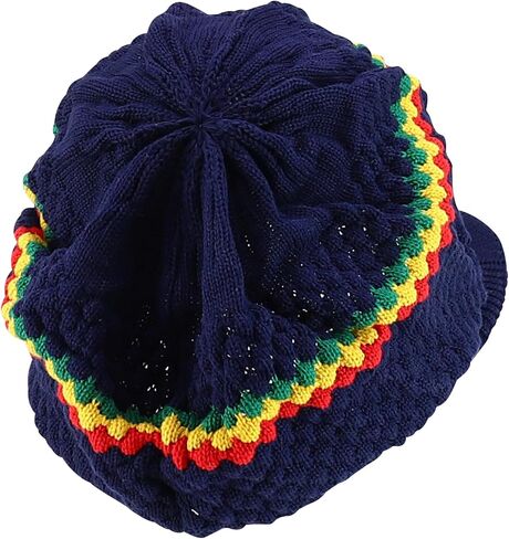 Rastafarian Dreadlock Knit Oversized Slouch Cotton Visored Beanie in Saudi Arabia