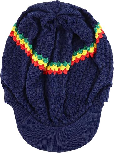 Rastafarian Dreadlock Knit Oversized Slouch Cotton Visored Beanie in Saudi Arabia