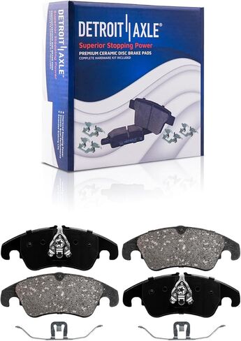 Detroit Axle - Brake Kit for Audi A4 A5 Quattro Q5 Drilled and Slotted Disc Brake Rotors Ceramic Brakes Pads 2010 2011 Replacement : 12.60" inch Front and 11.81" inch Rear Rotors in Saudi Arabia