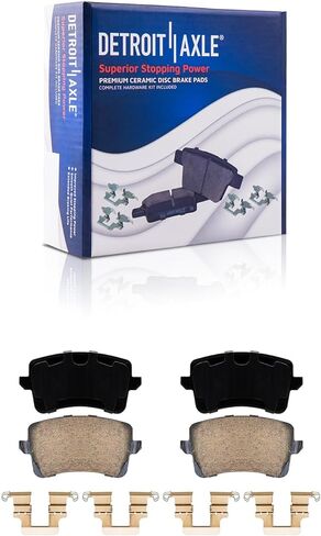 Detroit Axle - Brake Kit for Audi A4 A5 Quattro Q5 Drilled and Slotted Disc Brake Rotors Ceramic Brakes Pads 2010 2011 Replacement : 12.60" inch Front and 11.81" inch Rear Rotors in Saudi Arabia