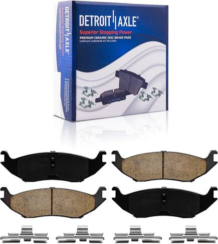 Detroit Axle - Brake Kit for Dodge Ram 1500 Durango Chrysler Aspen Drilled and Slotted Brakes Rotors Ceramic Brake Pads 5 Lugs: 13.23" inch Front & 13.86" inch Rear Rotors in Saudi Arabia