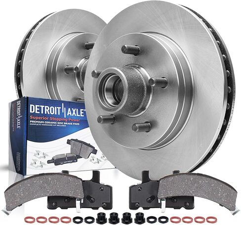 Detroit Axle - 2WD Front Brake Kit for Chevrolet GMC C1500 Suburban Tahoe Yukon Express Savana 1500 Praking Brakes Brakes Pads Ceramic Brake in Saudi Arabia