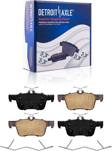 Detroit Axle-مجموعة الفرامل لعام 2013-2019 Ford Fusion ، 2013-2016 Lincoln MKZ حفر دوارات الفرامل المحفورة والقطعة ومنصات الفرامل السيناميك استبدال: 11.81 بوصة أمامية و 11.89 بوصة خلفية بوصة. in Saudi Arabia
