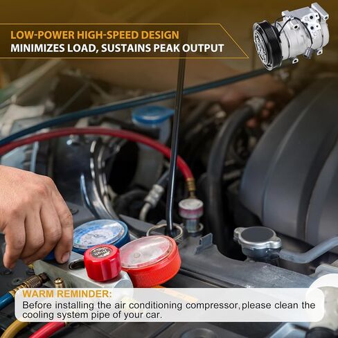 AC Compressor with Clutch Compatible with Honda Accord, Odyssey, Pilot, Ridgeline & Acura MDX, TL, 3.0L 3.2L 3.5L- Replaces 38810RCAA01, 98307, 97307, 639318, CO 10736C in Saudi Arabia