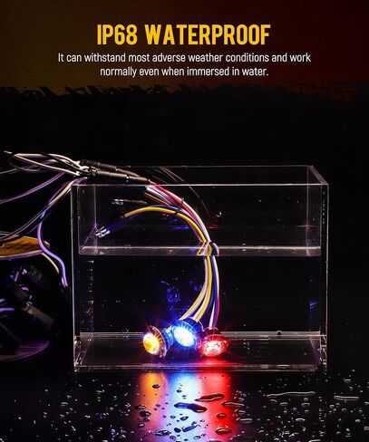 Partsam 10Pcs 3/4 Inch 3 Colors Led Side Marker Lights Amber to Blue Auxiliary Light, Clear Lens Clearance Bullet Lights Indicator Penny Light with Trim Ring Bezel for Trailer Truck RV Bus Waterproof in Saudi Arabia