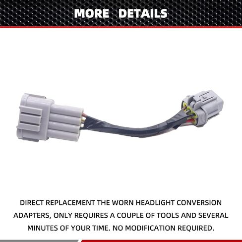 HiSport 2PCS Headlight Conversion Adapters Compatible with Nissan 350z 2003 2004 2005 HID Wiring 8 to Halogen 6 in Saudi Arabia