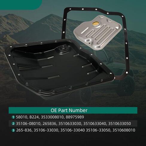 Transmission Oil Pan Kit w/Gasket & Filter Fit for Toyota Avalon/Camry/Corolla/Highlander/RAV4/Matrix/Solara/Sienna 2004-2013, Fit for Lexus ES330 3.3L/RX330 &RX350 3.5L 2004-2009 58010 265-836 in Saudi Arabia
