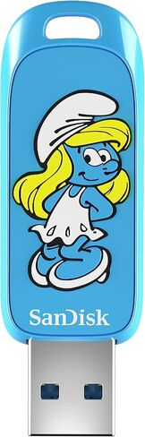 SanDisk 128GB Smurfs USB Flash Drive, Papa Smurf Edition - Up to 130MB/s, USB Type-A, for Gaming Consoles and Computers - SDCZIS-128G-G46 in Kuwait