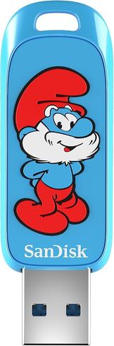 SanDisk 128GB Smurfs USB Flash Drive, Papa Smurf Edition - Up to 130MB/s, USB Type-A, for Gaming Consoles and Computers - SDCZIS-128G-G46 in Saudi Arabia