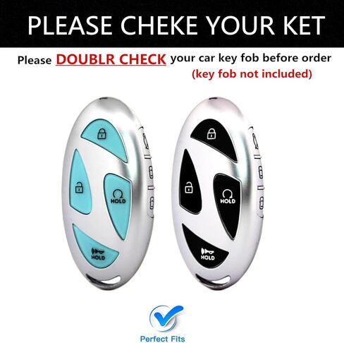 غطاء مفتاح FOB لـ HYUNDAI 7 CHEY CASE ، إكسسوارات حماية القذيفة الثقيلة لـ Hyundai Sonata Santa Fe Tucson Kona Grandeur Ioniq 6 Key FOB (Model-B-Black) in Kuwait
