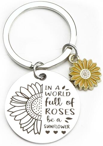 Sunflower Keychain,Inspirational Keychain for Women,Motivational Gift for Friends,Positive Accessory for Her in Saudi Arabia