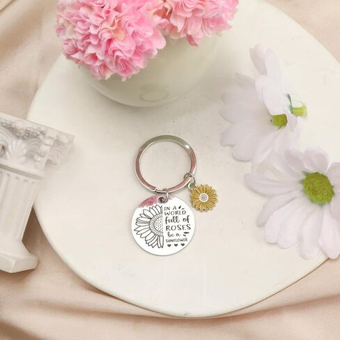 Sunflower Keychain,Inspirational Keychain for Women,Motivational Gift for Friends,Positive Accessory for Her in Saudi Arabia