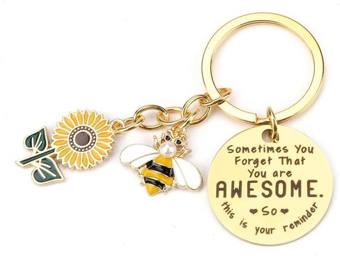 Sunflower Keychain,Inspirational Keychain for Women,Motivational Gift for Friends,Positive Accessory for Her in Saudi Arabia