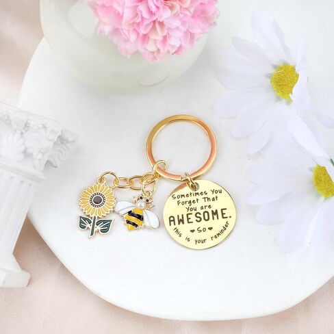 Sunflower Keychain,Inspirational Keychain for Women,Motivational Gift for Friends,Positive Accessory for Her in Saudi Arabia