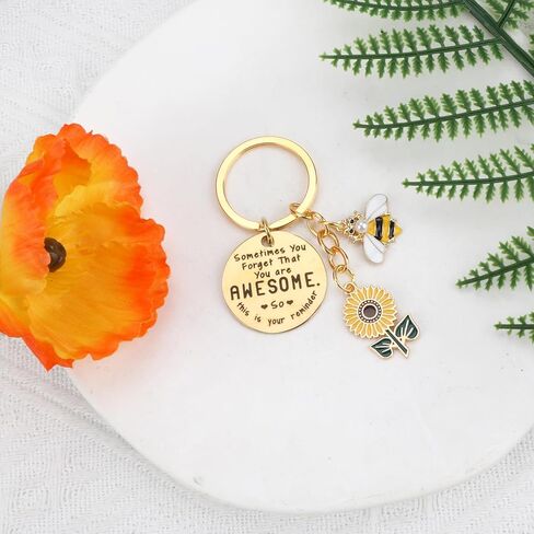 Sunflower Keychain,Inspirational Keychain for Women,Motivational Gift for Friends,Positive Accessory for Her in Saudi Arabia
