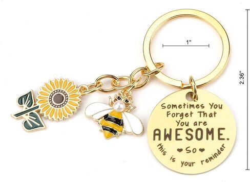 Sunflower Keychain,Inspirational Keychain for Women,Motivational Gift for Friends,Positive Accessory for Her in Saudi Arabia