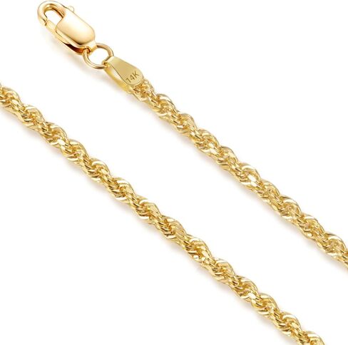 MAX + STONE Real 14K Gold Chain for Women & Men | 18 Inch or 20 Inch, Anti-Tarnishing, Hypoallergenic and Lightweight Chains with Secure Lobster Clasp in Various Designs in Saudi Arabia