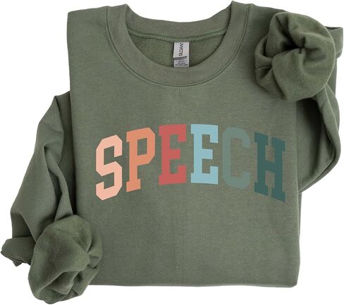 قميص معالج الكلام - أخصائي علم أمراض الكلام الملون Pullover ، والجنسين Cozy Crewneck للمحترفين SLP ، هدية مثالية in Kuwait