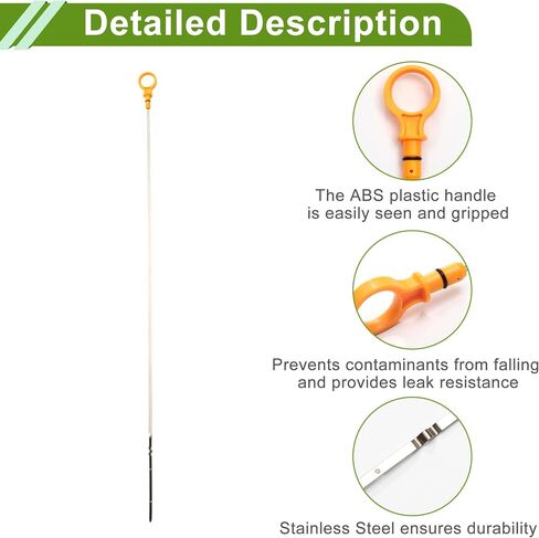 Engine Oil Dipstick for Ford for Ranger 4 Cyl 2.3L, 4 Cyl 2.3L NA Petrol 2001-2011 Orange Oil Level Dip Stick Double Hole Indicator Plastic Metal 1 Pc in Saudi Arabia