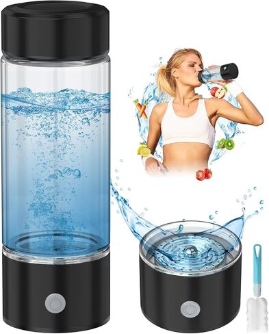 Portable Hydrogen Water Bottle, 420ml Hydrogen Generator with SPE/PEM Technology, High Hydrogen Concentration, USB Rechargeable, BPA-Free, for Home, Travel & Gym Ideal Gift for Health Lovers (Silver) in Kuwait